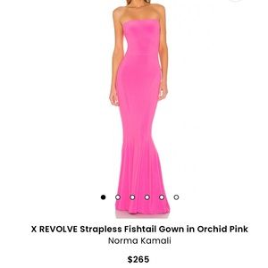 Norma Kamali medium strapless fishtail gown